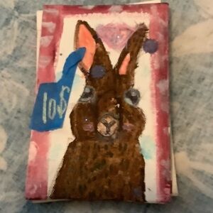 Handcrafted Brown Rabbit Art on Canvas